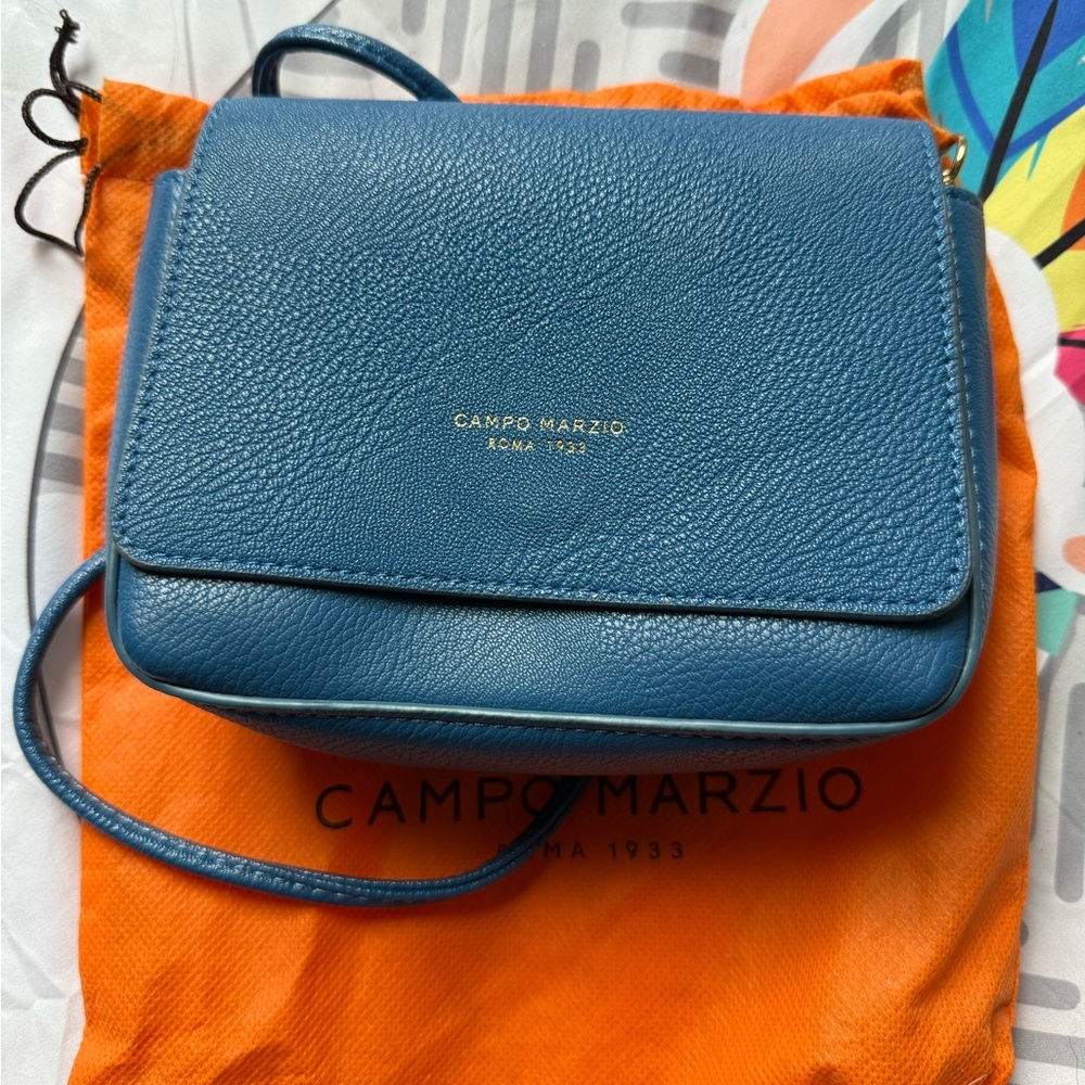 Campo Marzio Blue Leather Crossbody Bag